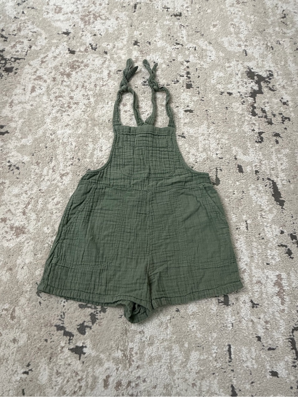 Aerie Green Linen Romper Size XS